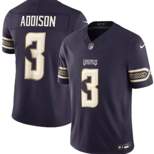 Minnesota Vikings #3 Jordan Addison Deep Purple 2026 F.U.S.E. Rivalries Collection Jersey